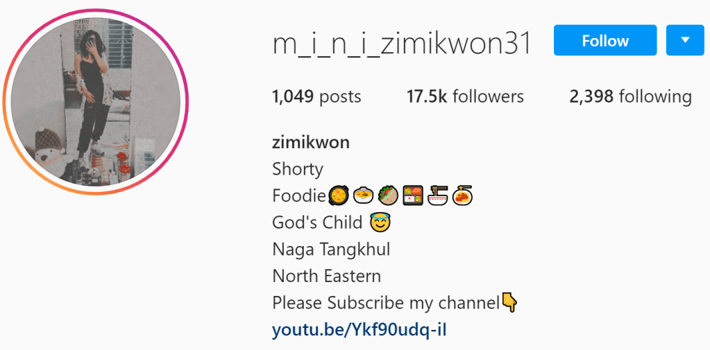 Most Influential Tangkhul Instagram account | Mini Zimikwon
