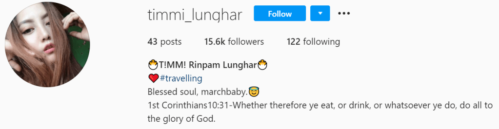 Top Tangkhul Instagram account | Timmi Rinpam Lunghar
